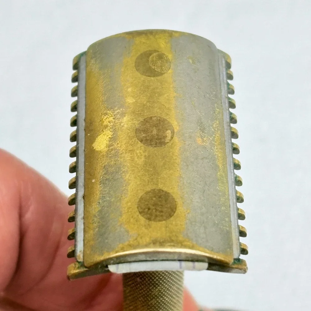 Vintage Gillette Safety Razor Open Comb Brass Ball End Double Sided Made in USA